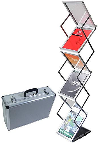 KHLMSRXJ Zeitschriftenständer, quadratische Basis, verstellbare Basis, Posterrahmen, Aluminium-Schnapprahmen, offener Rahmen, vertikale und horizontale Ansicht, Logo-Anzeige, ideal für leic