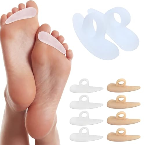 JEYORZY 4 Pares De Almohadillas Para Dedos En Martillo, CorreccióN De Hallux Valgus Almohadillas De Gel Para Dedos En Martillo Correctores De Dedos Del Pie Separador De Dedos, Para Mujeres Y