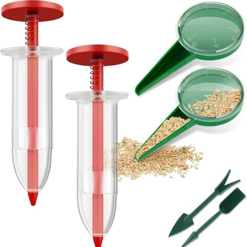 Distributore di Sementi, 6 Pcs Dispenser di Semi, Seminatrice Manuale per Semi, Spargitore di Semi, Seminatrice da Giardino per Semi Piccoli, Fiore