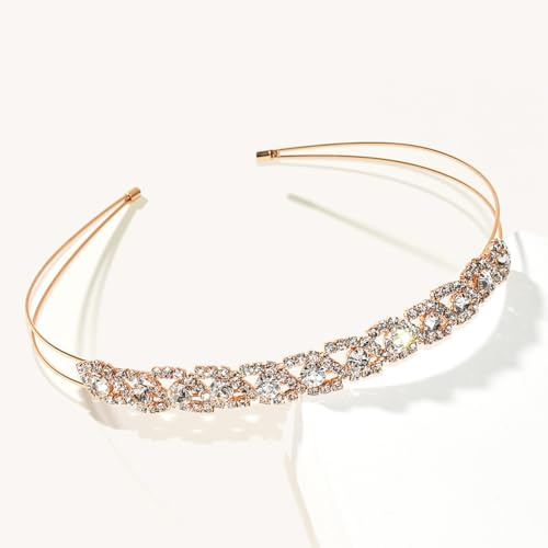 Nvzi Braut-Haarnadeln mit Blume, Kristall-Perlen, Haarkämme, Haarkamm-Clips, Kopfschmuck, goldfarben, Hochzeits-Haarschmuck, Schmuck mit Strass für Bräute, Brautjungfern, Frauen und Mädchen (Gold A)