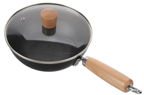 IMIKEYA Olla Pequeña De Hierro Tapa Wok Japonés De Hierro Forjado Wok Pequeño Para Cocinar Estufa De Gas Sartén Doméstica De Fondo