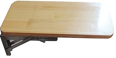 Klappbarer Wandtisch aus Massivholz mit Edelstahlhalterungen, Wandmontage, klappbarer Arbeitstisch für Küche, Wohnzimmer, Esstisch, hängender Computertisch, kompakte Größe (60 x 30 cm)