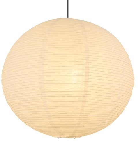 White Paper Lamp Shade, 20''x20'' Large Chinses Paper Lantern Pendant Light Shade,Round Lanpshade Home Decor Ceiling Lampshade, Foldable Lampshade
