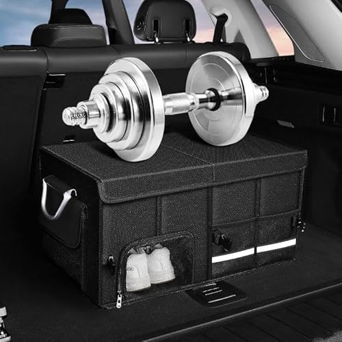 Kofferraum Organizer für Mercedes Benz V-Klasse W447 I 2014-2024,Auto Organizer Kofferraum mit Fächern Klappbarer Deckel Aufbewahrungsbox,Auto Faltbox Kofferraumbox,52L Bla-ck