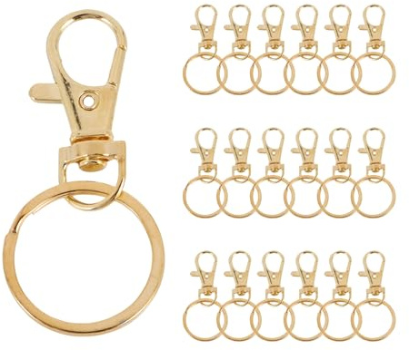 Cpolebev 100 STÜCKE Schwenken VerschlüSse SchlüSselband Karabiner Haken mit SchlüSsel Ringen, SchlüSsel AnhäNger Clip Haken Karabiner Haken für Schmuck Mach Es Selbst