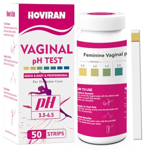 Vaginal pH Balance Test Strips, 50 Feminine pH Test Kit for Women Yeast Infection & BV Monitor, Accurate Acidity & Alkalinity Balance