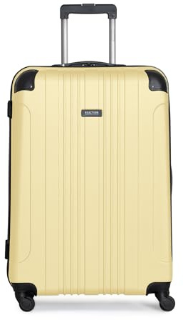 Kenneth Cole REACTION Out of Bounds Lightweight Hardshell 4-Wheel Spinner Luggage, Pale Banana, 28-Inch Carry On