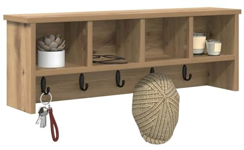 vidaXL Wandmontierter nachttisch Wandhalterung Artisan-Eiche