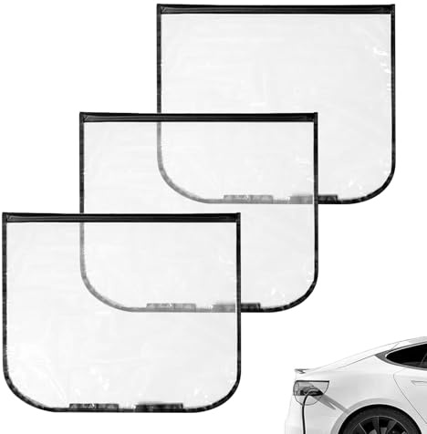BJHYIZ 3PCS Car Charging Cover, Port Rain Cover Magnetic Adsorption Plug Rainproof Cloth Waterproof EV Charging Ports Covers Car Charging Port Plug Cover for Electric Vehicle