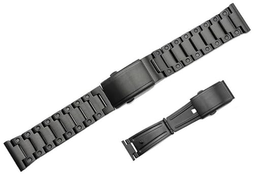 hoosouk Uhrenarmband aus Metall für Omega, Uhrenarmband aus Edelstahl für IWC(Black,21mm)