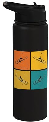 Posaune Grafikinstrumente Posaunen Musik Posaune Liebhaber Stainless Steel Insulated Water Bottle