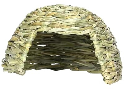 KESOTO Refugio de Hierba Conejo Juguete de Paja Natural para Mascotas Pequeñas con Función de Cama Y Juguete Adecuado para Chinchilla Háms, 25cmx17cm