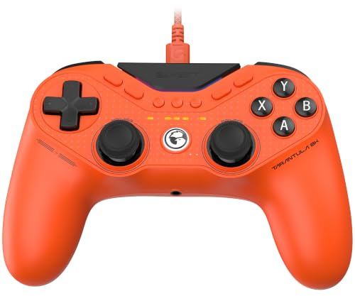 GameSir Tarantula 8K PC Manette Esports Filaire pour PC | Polling Rate 8000Hz, latence 0,25ms, design 180g, 9 boutons macro remappables, sticks TMR Gen-2, gyro, RGB