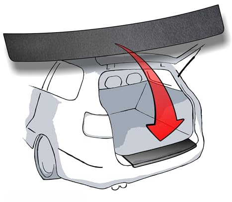 LACKSCHUTZSHOP Ladekantenschutz passend für Ford KUGA II / 2 (ab BJ 2012) - Aluminium gebürstet Anthrazit/Grau