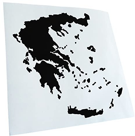 Kiwistar - Autoaufkleber - Griechenland Umriss Kontur - schwarz - 10x10cm - Heckscheibe Auto Aufkleber wetterfest für Kfz LKW Mofa Truck - Sticker außen selbstklebend Tuning Zubehör für Fenster