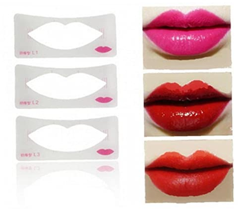 TOSSPER 3pcs Perfilador De Labios 3 Plantillas Modelo Estilos De Labios Plantilla Línea De La Plantilla De Tarjeta De Labios Cosmético Compone Herramientas