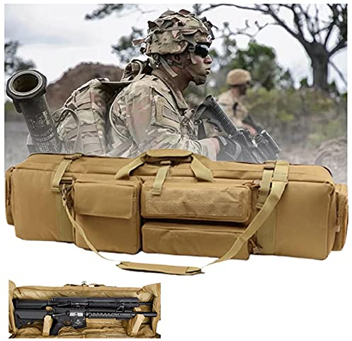Taktische Doppel Gewehrtasche - 106 cm Für 2 Langwaffen Doppel Gewehrfutteral Gepolsterte Gewehrkoffer wasserdichte Waffenfutteral Für Tasche Zum Schutz Eines Gewehrs Beim Transport Yellow