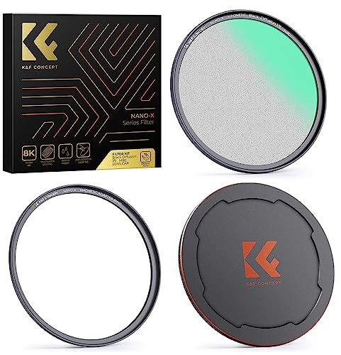 K&F Concept Nano X-serie Black-Mist 1/8 magnetiskt magnetfilter svart kändis 1/8 filter effektfilter svart diffusion med objektivadapter-55 mm