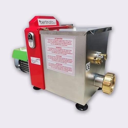 Emporio Bertinato Giuseppe La Fattorina Fresca professionale, elettrica, in acciaio inox, con 4 trafile in bronzo incluse, capacità vasca 1,5kg e produzione max oraria pasta di 4kg (Tricolore)