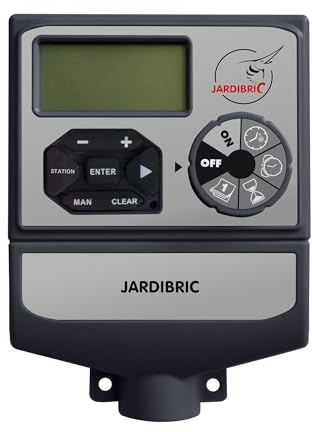 Jardibric - Programmateur Arrosage 24V 6 Voies - 2 Programmes Détecteur Pluie Relais Pompe Multi-Zones