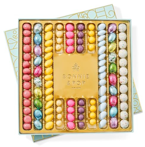 Easter Chocolate Gift Baskets, Candy Gourmet Gifts, Chocolate Easter Eggs, Unique Food Treat Ideas for Him, Her, Men, Women, 10 Flavors, 100+ Pieces of Chocolate Candy | Bonnie & Pop