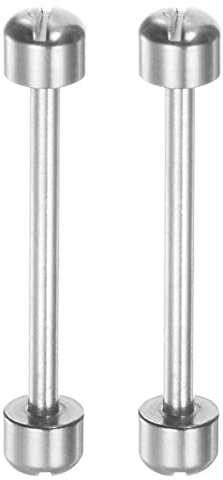 sourcing map 2Stk Uhren Schrauben Rohr Stab 22mm ID Silber | Edelstahl Uhr Riemen Pins