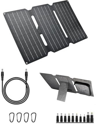 Panneau solaire actuego 30 W pliable portable Kit 18 V DC/USB Type A/USB Type-C Chargeur pour téléphone portable iPad IP65 Station d'alimentation étanche pour camping/randonnée/activités en plein air