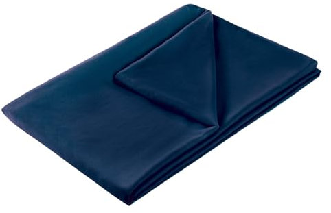 UhobeCap Weighted Duvet Cover 60 x 80 cm Dark Blue Cover for Weighted Blanket 60 x 80 cm with Zip with 8 Straps