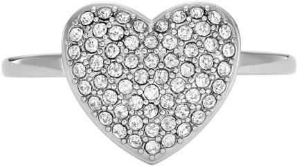 Fossil Damenring Sadie Glitz Heart Statement Edelstahl, JF046770409