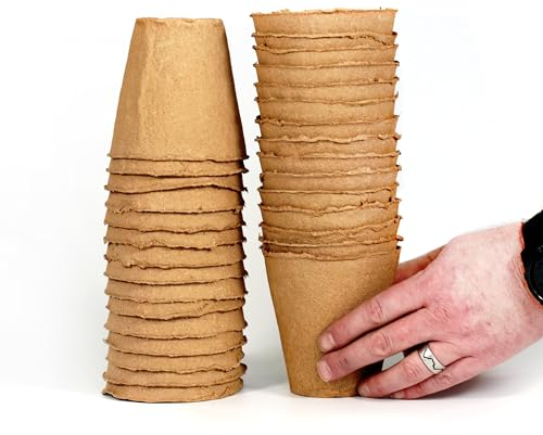 Daniel's Plants 4 Naked Pots | Large Natural Plantable Seed Starter Pots | OMRI-Listed Biodegradable for Seedlings | Enhanced Aeration | Earth Friendly - Peat Free | 10 Pack 4 Inch Round