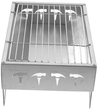 BESPORTBLE Kleiner Holzkohlegrill Für Outdoor-grillen Faltbarer Camping-grillofen Aus Edelstahl Tragbares Bbq-grillrost Für Picknicks Kompakter Grillzubehör Zum Wandern
