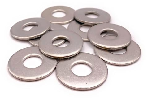 Arandelas de metal M10 acero inoxidable Ø exterior 30 mm | Arandela plana ancha M10x30 mm | Acero inoxidable A2 (V2A/304) estándar DIN 9021 | Madera/Metal/Tuercas/Tornillos/etc: Lote de 10 unidades