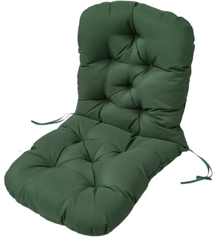 Cuscino impermeabile per sedia a dondolo da patio in rattan con lacci per mobili da esterno cuscini di seduta in colore verde