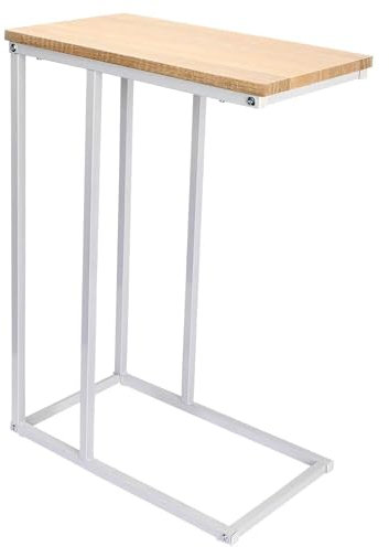 GOUZIBHD Beistelltisch, C-förmiger Nachttisch, Sofatisch, Snack Laptop Halter, Stabiler Metallrahmen, für Wohnzimmer, Schlafzimmer, Büro, Schlafsofa, Satztisch, Kleine Räume