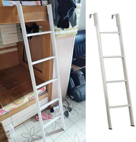 Hochbett Leiter Metallleiter für Etagenbetten für Zuhause – 116/130/140/150/160/170/180 cm Kurze Leiter für Einzelbett Im Wohnmobil mit Haken, Stufenleiter für Küchenschrank Im Wohnmobil(140cm/55)