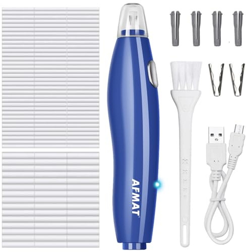 AFMAT Electric Eraser for Artists with 140 Refills, Rechargeable Electric Rubbers for Artists,2 Sizes,Automatic Portable Pencil Eraser for Drafting,Painting, Sketching, Detailer Tool-Blue EE15