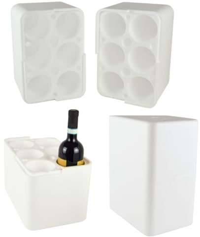 DUE ESSE S.N.C. DI SABATINI ALDO PZ 4 CONTENITORE PORTA BOTTIGLIE CANTINETTA IN POLISTIROLO PER 6 BOTTLES DA 0,50/0,75 LITRI POLYSTYRENE BOX ASPORTO SPEDIZIONE BOTTIGLIE