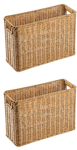 Besteckkasten und Zeitschriftenhalter aus gewebtem Rattan für Zuhause und Büro