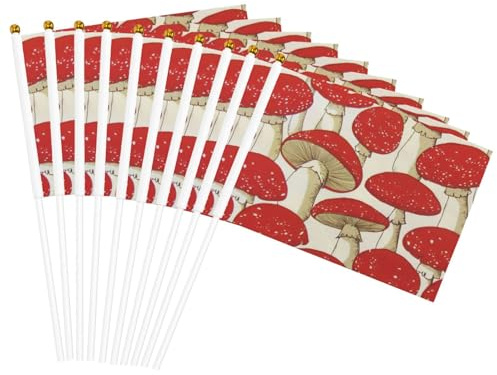 Rot-weiße Pilz-Flagge, leicht, Festival-Flaggen, für drinnen und draußen, Dekoration, Parade, Party, Events