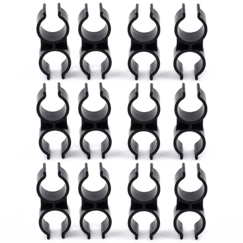 WUZIA 12Pcs 25mm Double U Type PVC Pipe Clamps for Agricultural Irrigation and Garden Pipe Support
