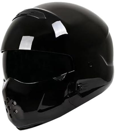 Retrò Moto Caschi Integrali Uomo Donna Moto Caschi Integrale Retrò Caschi Cross E Off-Road ECEDOT Omologato Caschi Integrato Caschi Jet Con Visiera Casco Protettivo F,M:57-58CM