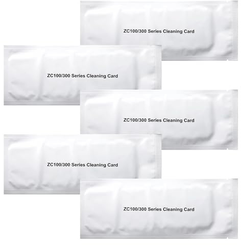 5-Pack Cleaning Cards for Zebra ZC100 ZC150 ZC300 ZC350, ID Card Printer Cleaning Kit, Single-Use Maintenance Sheets, Compatible with Part 105999-311