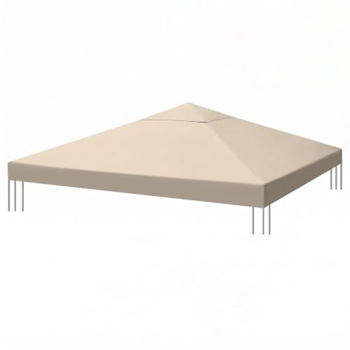 Sekey Ersatzdach für Pavillon 3x3 m – 1000D wasserdichtes Polyester mit doppelter PU-Beschichtung, 2,98 x 2,98 m Ersatzdach – passend für Gartenpavillon 3 x 3 m, Khaki