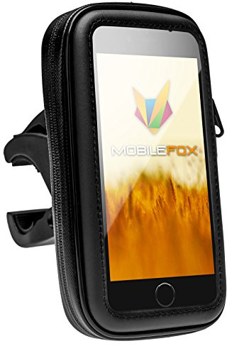 Mobilefox 360° Fahrrad Motorrad Lenkerhalterung Handyhalter wasserresistent passend für Samsung Galaxy S9 S8 Plus Schwarz - Handytasche mit Klemmhalterung
