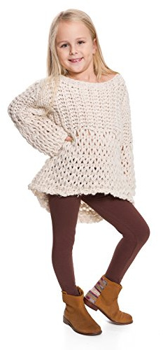hi! mom vinter barn leggings full längd bomull barnbyxor termiskt material tjocka vinter barn leggings varma andningsbara barnbyxor vardag barn flickor leggings alla åldrar barn 28, Brun, 8-9 År