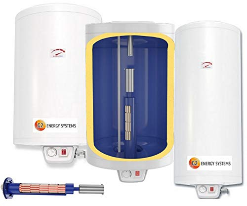 Elektro Warmwasserspeicher Boiler mit verschleißfreiem Keramikheizstab, wandhängender Boiler in der Größe 80 L Liter 2,0 kW 230 Volt hohe Ausführung