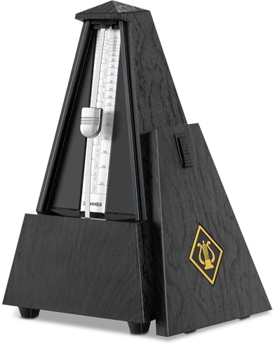 Donner Mechanisches Metronom DPM-1 für Musiker, Gitarre, Klaviertrommel, Violine, Track, Beat und Tempo schwarz