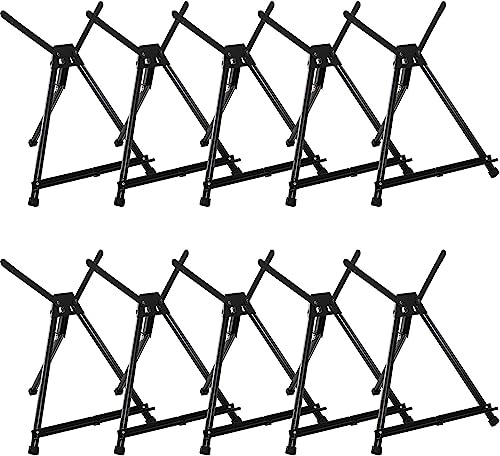 MEEDEN Lot de 10 chevalets de présentation de table en aluminium pour peinture, chevalet pliable et portable, léger, peut contenir des toiles jusqu'à 61 x 76,2 cm