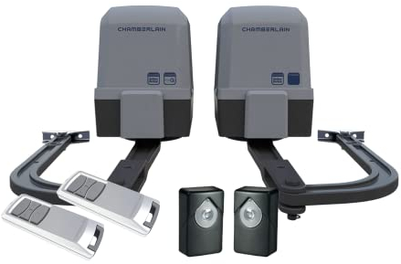 Chamberlain CHAA250EVC Drehtorantrieb - Kraftvoll & Leise - Smart-Home-fähiger Flügeltorantrieb mit Gelenkarmen - Für Flügel bis 200 kg