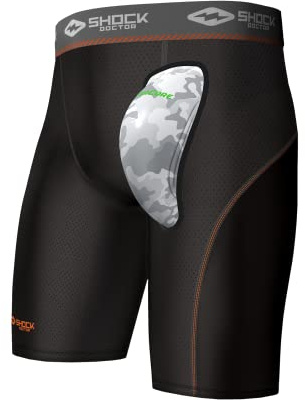Shock Doctor Kompressionshose mit AirCore Hard Cup Schwarz L, Einheitsgröße, Schwarz, 1 Count